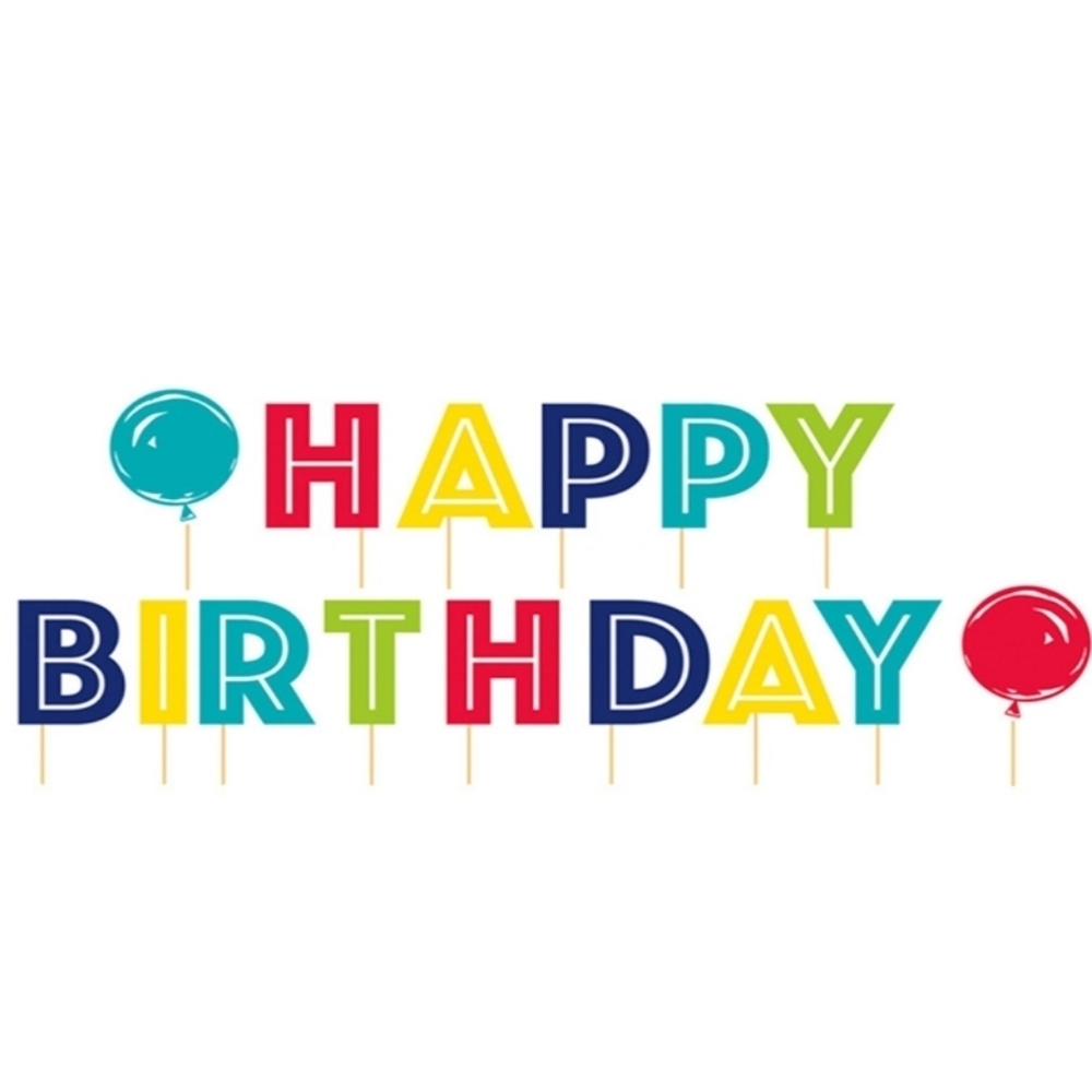 321 Party! Colorful Happy Birthday Yard Sign 15 pc